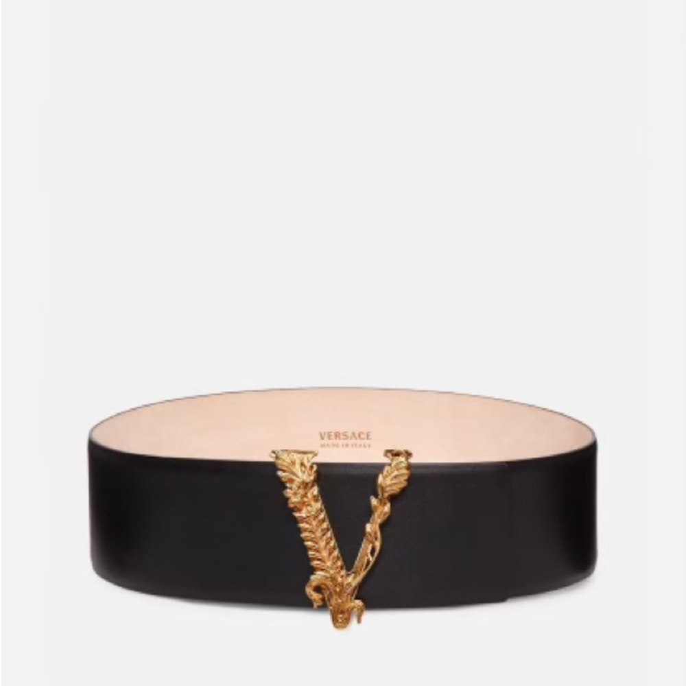 Versace Black and Gold Statement Belt